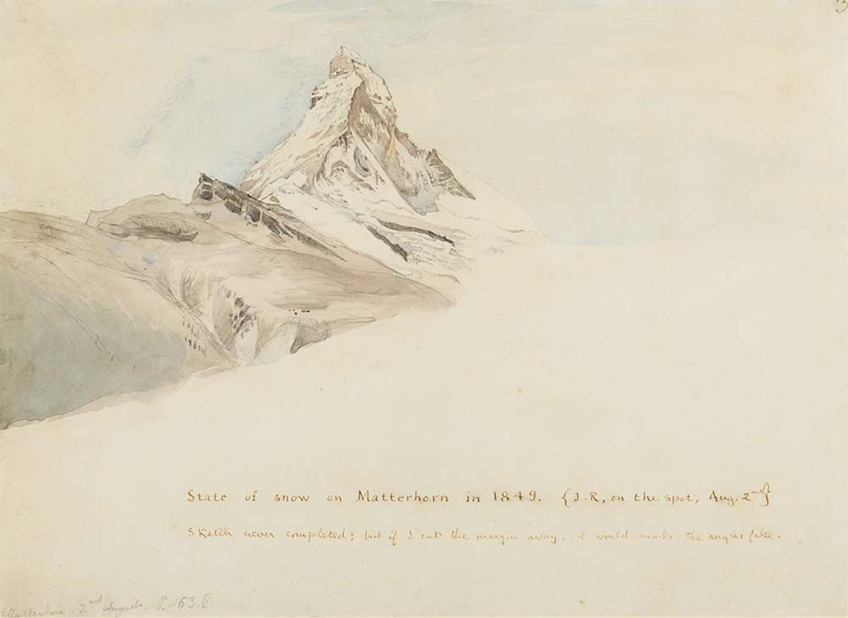 John Ruskin, The Matterhorn from the north-east, Switzerland (1849), Guy Peppiatt Fine Art, Londres, est. 75 000 livres (83 000 euros). D.R.