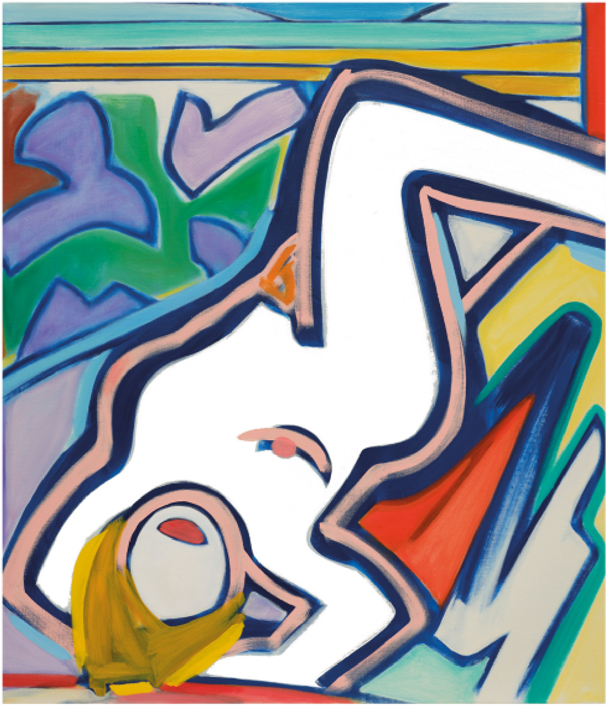 Tom Wesselmann, Upside Down Blue Nude, 2001, huile sur toile. © The Estate of Tom Wesselmann. Courtesy de la galerie Almine Rech