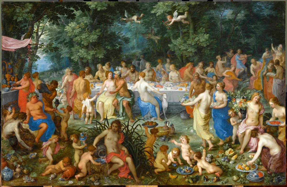 Jan Brueghel l’Ancien et Hendrick van Balen, Les Noces de Thétis et de Pelée avec Apollon et le concert des Muses, 1618, huile sur cuivre, musée du Louvre, Paris. © GrandPalaisRmn (musée du Louvre)/ Gérard Blot