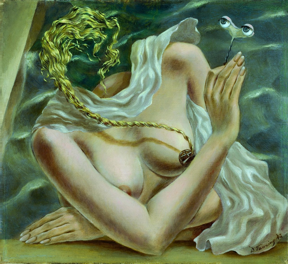 Dorothea Tanning, Spannung, 1942, huile sur toile, Neue Nationalgalerie, Berlin. Courtesy des Staatliche Museen zu Berlin. Photo Jochen Littkemann