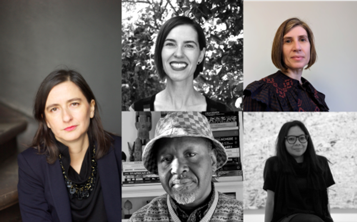 De gauche à droite et de haut en bas : María Inés Rodríguez, Julia Bryan-Wilson, Elena Crippa, Chika Okeke-Agulu et Alia Swastika. D.R.