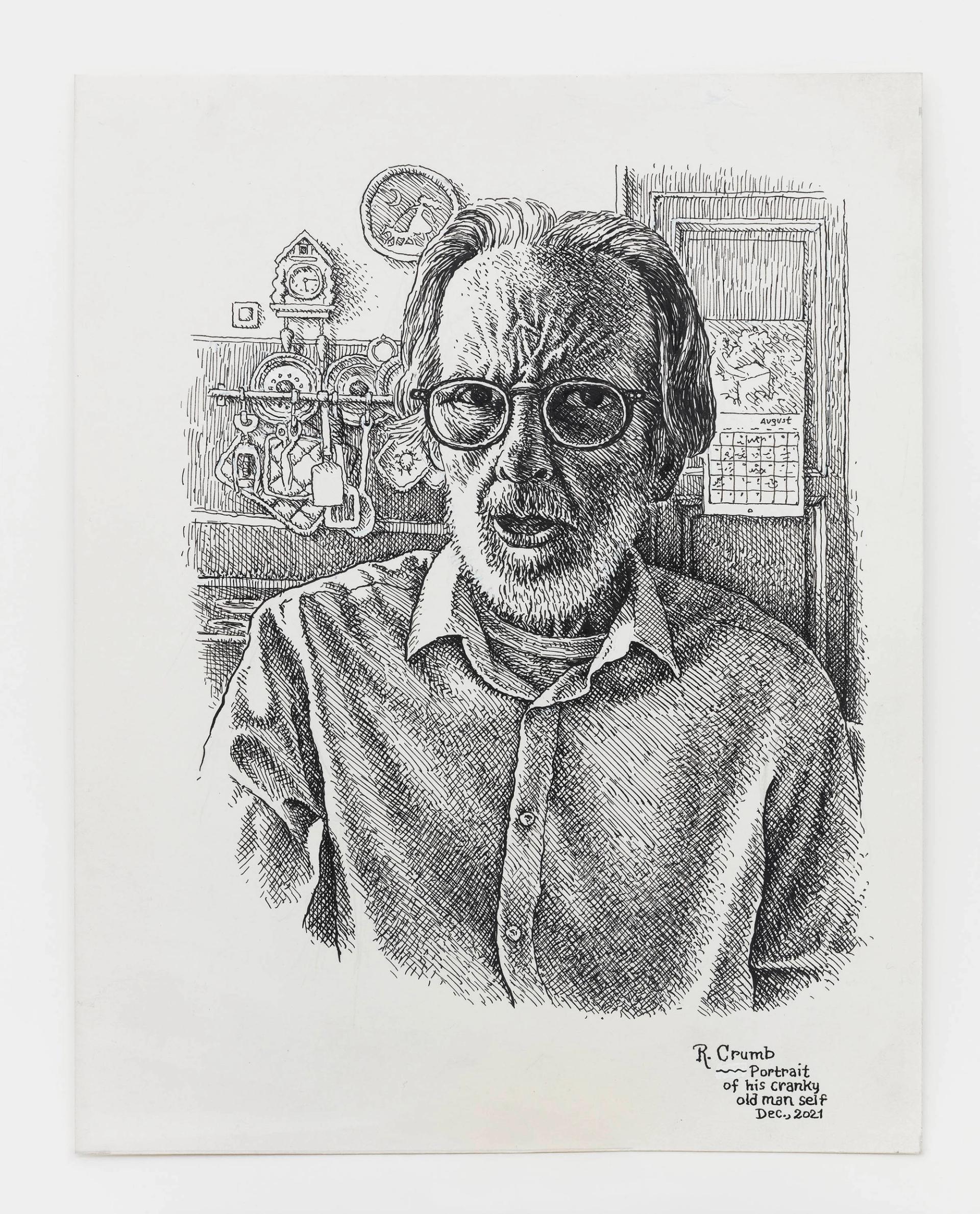 R. Crumb, Portrait of His Cranky Old Man Self, 2021, dessin. © R. Crumb. Courtesy de Paul Morris et David Zwirner