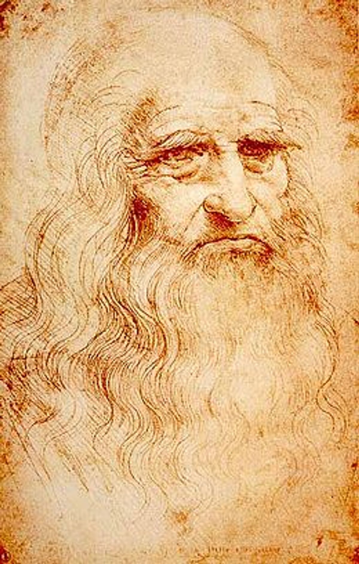 Léonard de Vinci, Autoportrait, 1512-1515, 33 x 21,6 cm, Bibliothèque royale de Turin. © Wikipédia