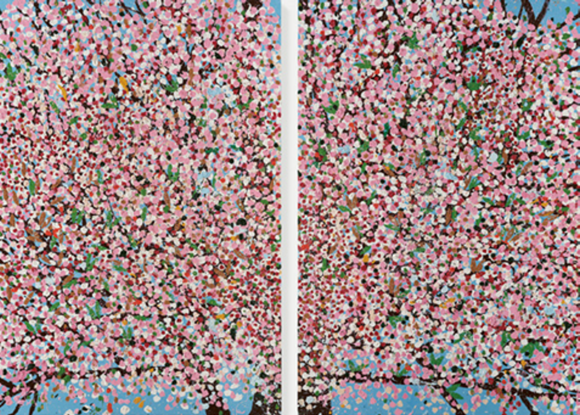Damien Hirst, Renewal Blossom, 2018, huile sur toile. © Damien Hirst and ScienceLtd. Photo Prudence Cuming Associates