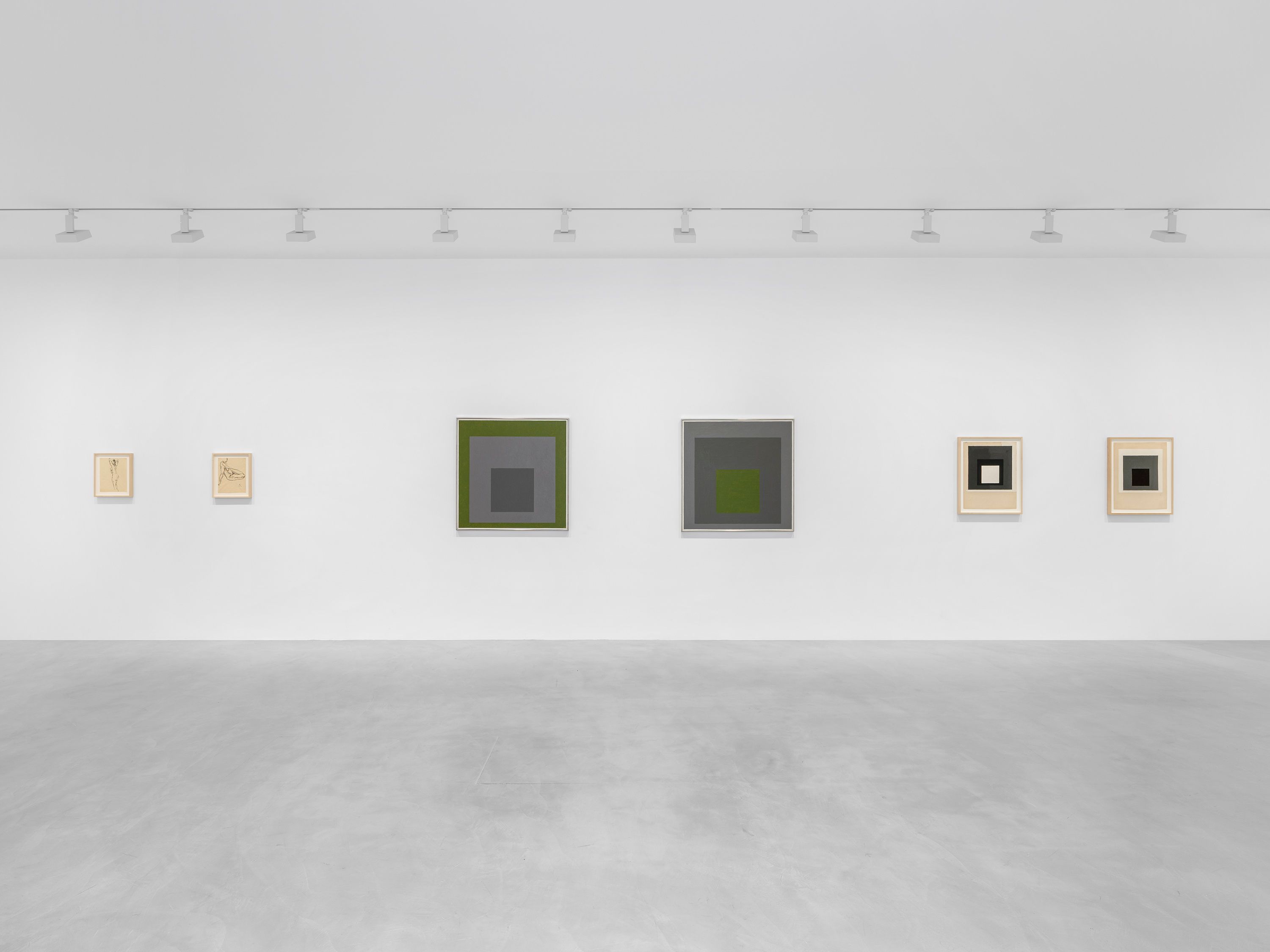 Josef Albers, Study to Homage to the Square : Budding, 1958, and Study for Homage to the Square : Spring Out, 1962. © The Josef and Anni Albers Foundation/Artists Rights Society (ARS), New York. Courtesy The Josef and Anni Albers Foundation and David Zwirner