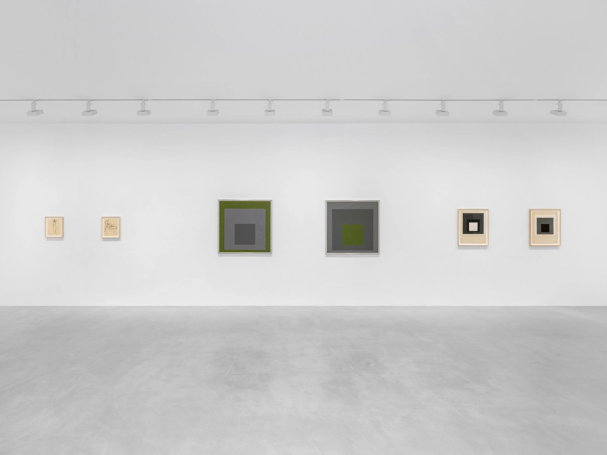 Josef Albers, Study to Homage to the Square : Budding, 1958, and Study for Homage to the Square : Spring Out, 1962. © The Josef and Anni Albers Foundation/Artists Rights Society (ARS), New York. Courtesy The Josef and Anni Albers Foundation and David Zwirner