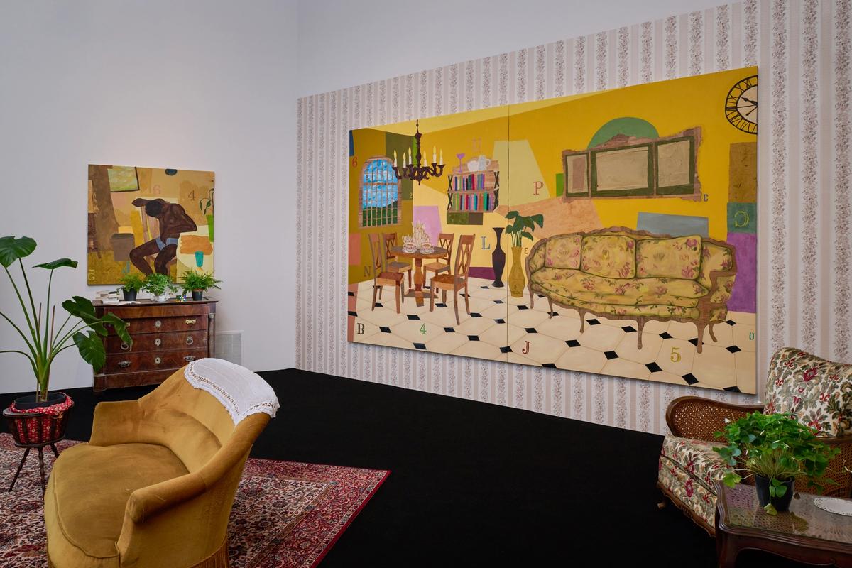 Vue de l’exposition « Khalif Tahir Thompson. Who Knows Where the Time Goes », à la galerie Zidoun-Bossuyt, au Luxembourg. Photo : Nader Ghavami