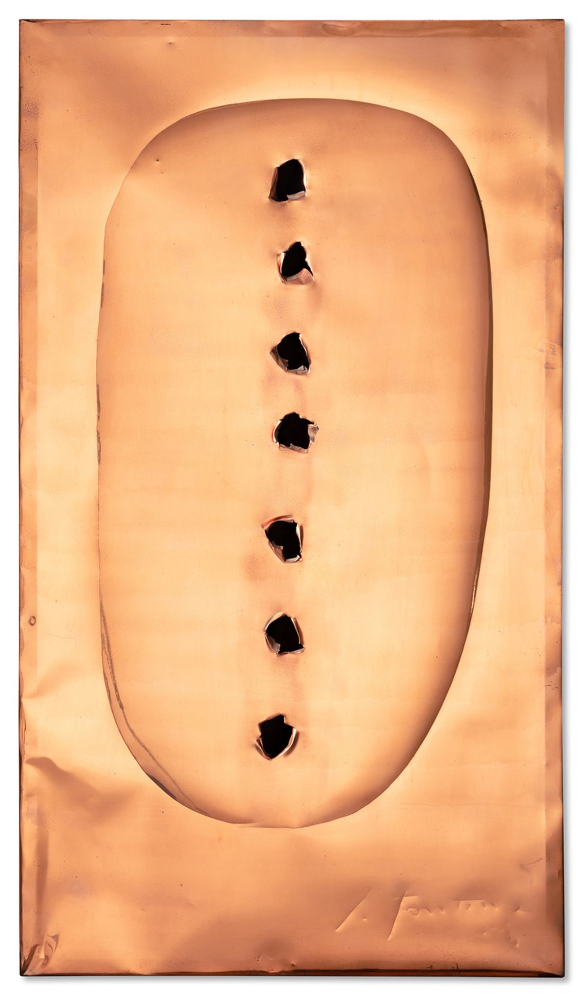 Lucio Fontana, Concetto spaziale. Cuivre.
Courtesy Sotheby’s