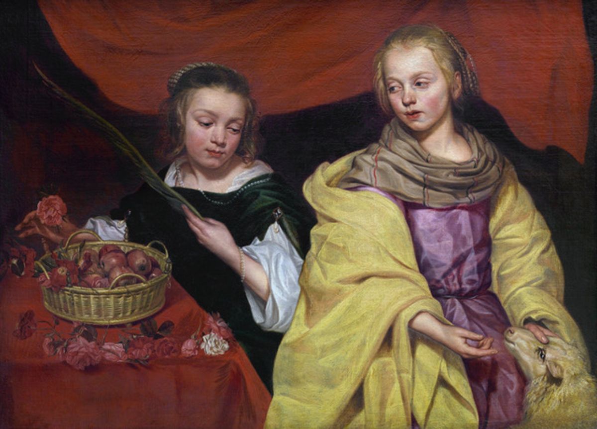 Michaelina Wautier, Deux jeunes filles en sainte Agnès et sainte Dorothée, vers 1650, huile sur toile. Photos : D.R.