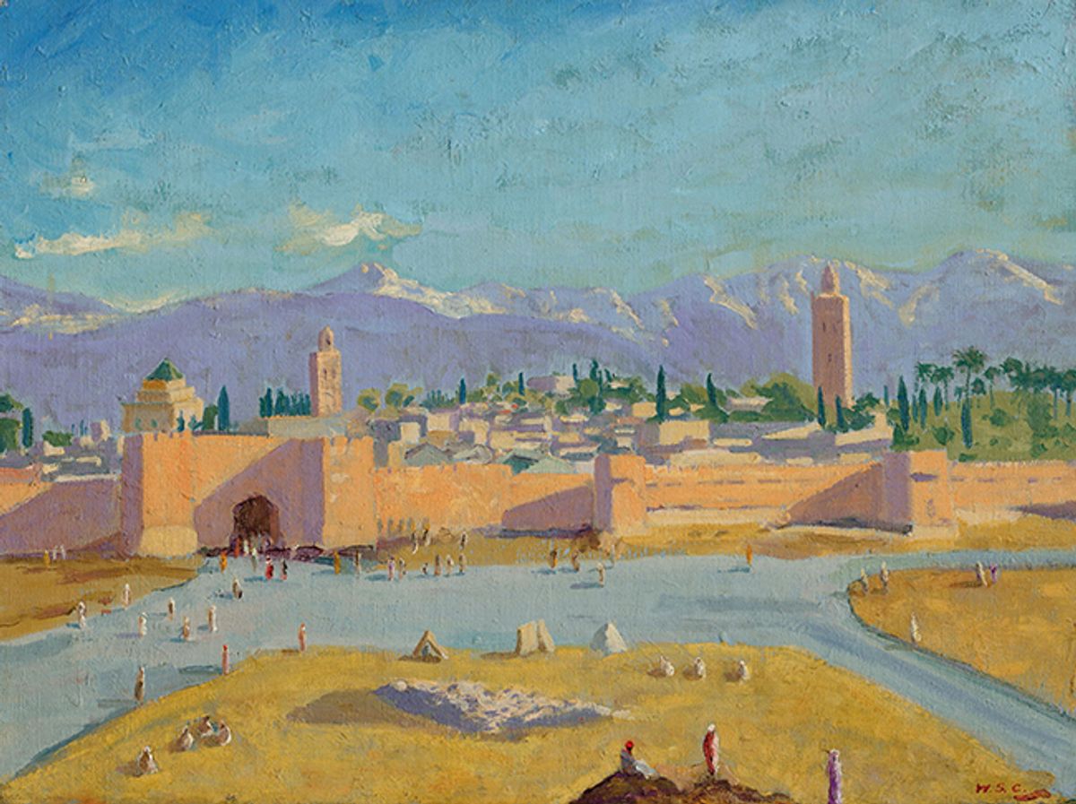 Winston Churchill, Le minaret de la mosquée Koutoubia de Marrakech, 1943. Vendue pour 8,2 millions de livres sterling. Courtesy Christie’s