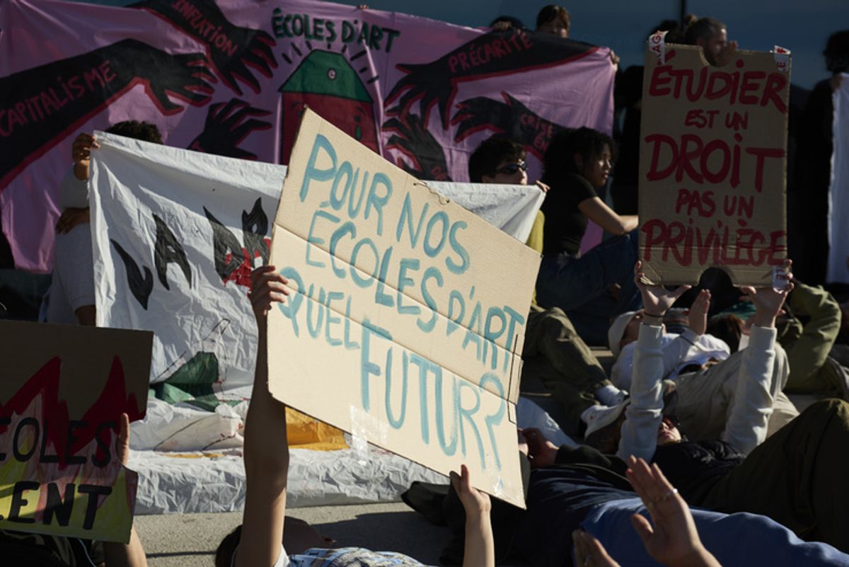 Manifestations des Écoles du Sud au Mucem, à Marseille, le 22 mars 2023. D.R.