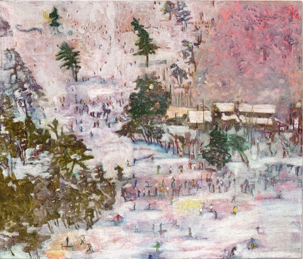 Peter Doig, Ski Jacket, 1994, huile sur toile, est. 6,9-9,2 millions d’euros. © Christie’s