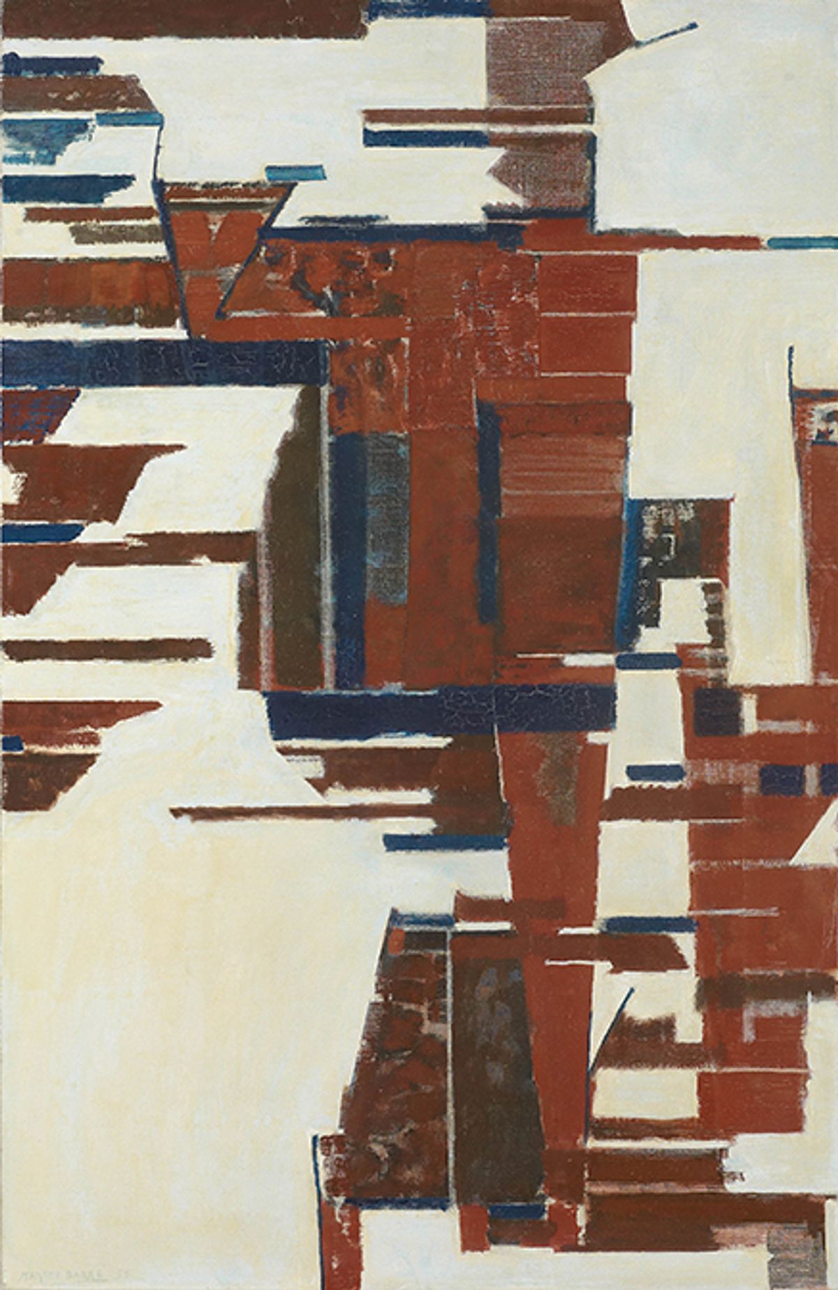 Martin Barré, Sans titre, 1955, huile sur toile. © Galerie Applicat-Prazan, Paris