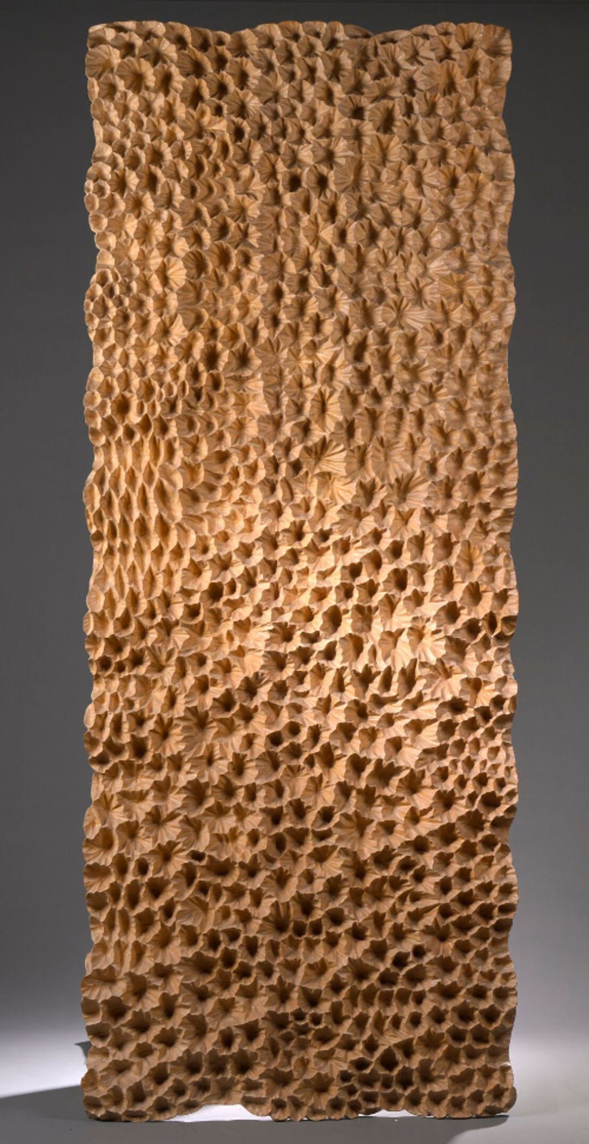 Pierre Dedieu, Relief stries, grand bas-relief en bois sculpté et patiné, 1985. Courtesy de Baecque