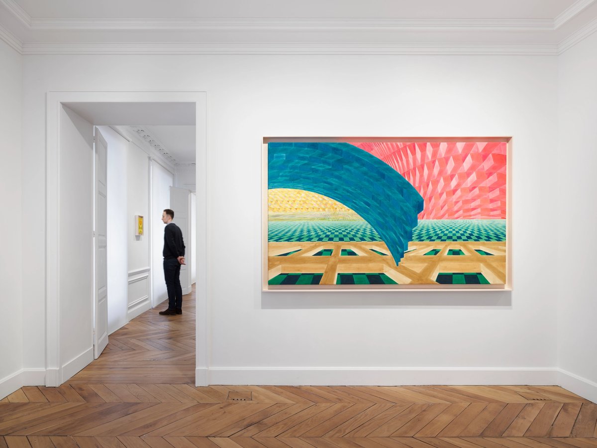 Vue de l’exposition d’Al Held « Watercolours », White Cube Paris. © Al Held Foundation, Inc. Photos : © White Cube (Theo Christelis)