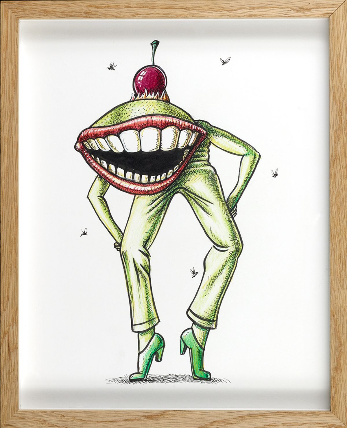 Galerie Loevenbruck, 6, rue Jacques-Callot, 75006 Paris / Philippe Mayaux, La Princesse mange-tout, 2010, crayon de couleur et encre sur papier. Signé et daté au dos. Prix : 2 500 euros. Courtesy galerie Loevenbruck, Paris. Photo Fabrice Gousset