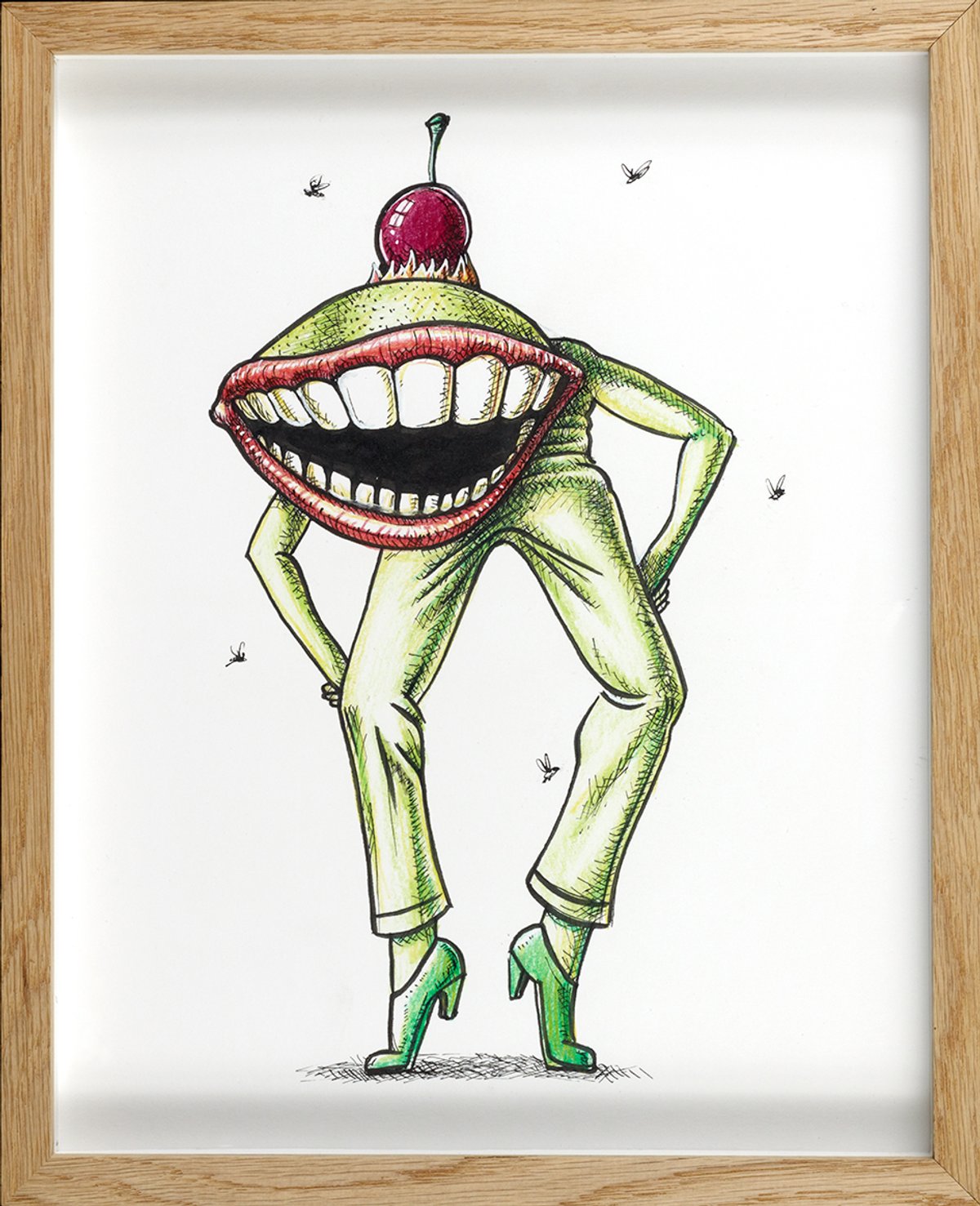 Galerie Loevenbruck, 6, rue Jacques-Callot, 75006 Paris / Philippe Mayaux, La Princesse mange-tout, 2010, crayon de couleur et encre sur papier. Signé et daté au dos. Prix : 2 500 euros. Courtesy galerie Loevenbruck, Paris. Photo Fabrice Gousset