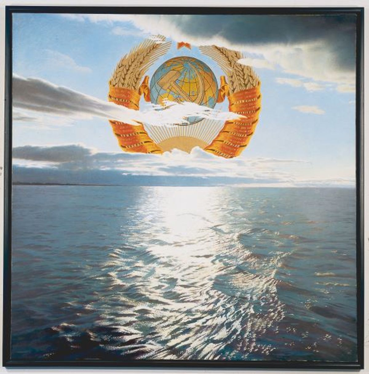 Erik Boulatov, Sonnenaufgang oder Sonnenuntergang, 1989, huile et acrylique sur toile. Courtesy Ludwig Forum für Internationale Kunst, Aix-la-Chapelle.