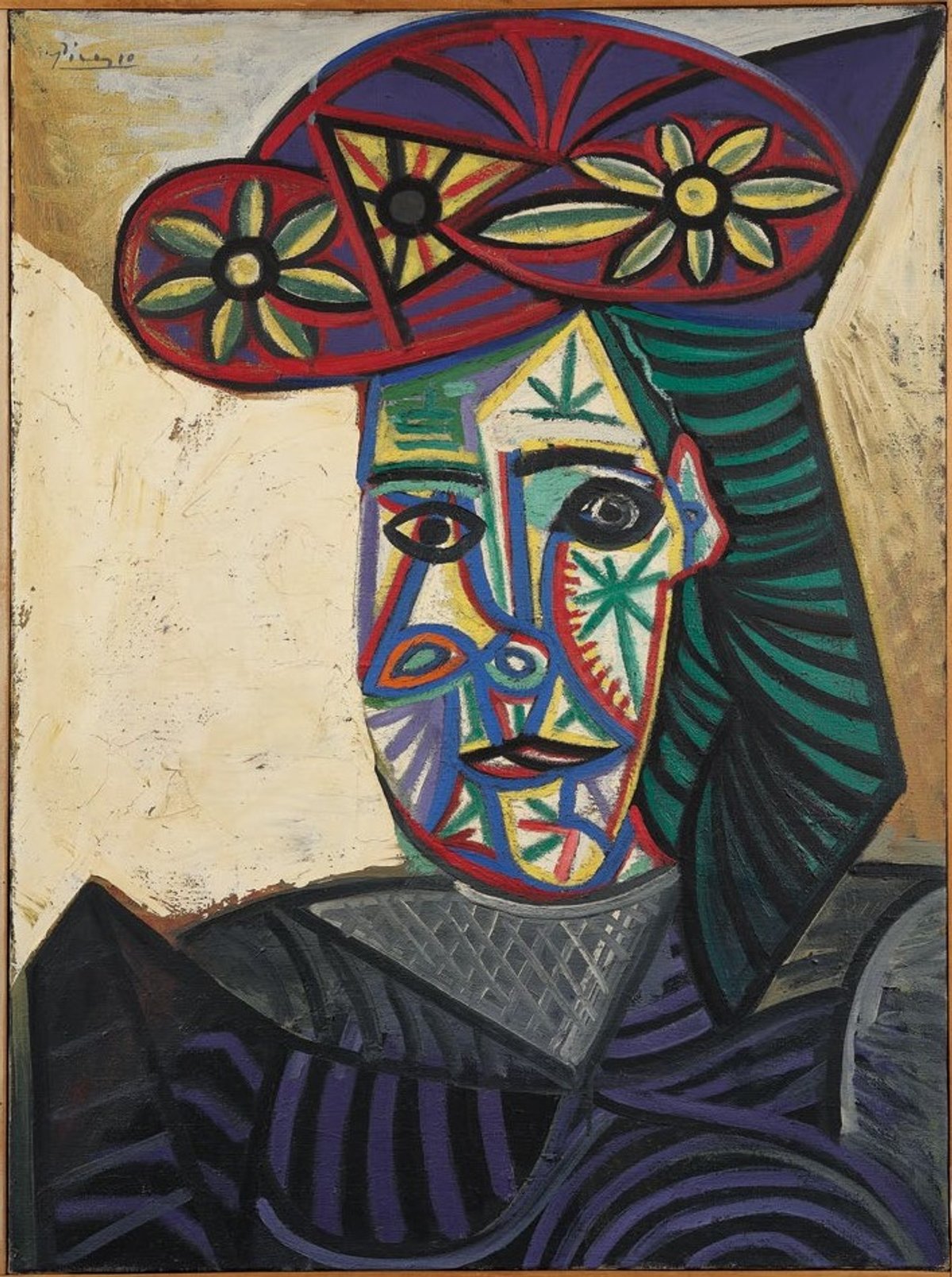 Pablo Picasso, Buste de femme au chapeau à fleurs (Dora Maar), 1943, huile sur toile, est. 8-10 millions d’euros. © Succession Picasso 2025