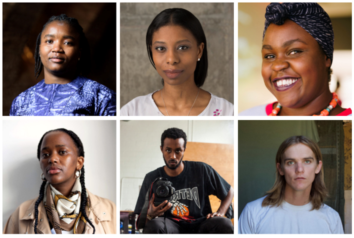 De gauche à droite : Tyna Adebowale, Abbesi Akhamie, Delali Ayivor, Mbali Dhlamini, Abdi Farah et Moses Hamborg, 6 des 16 résidents de Black Rock Senegal 2021. Courtesy Black Rock Senegal, D.R.