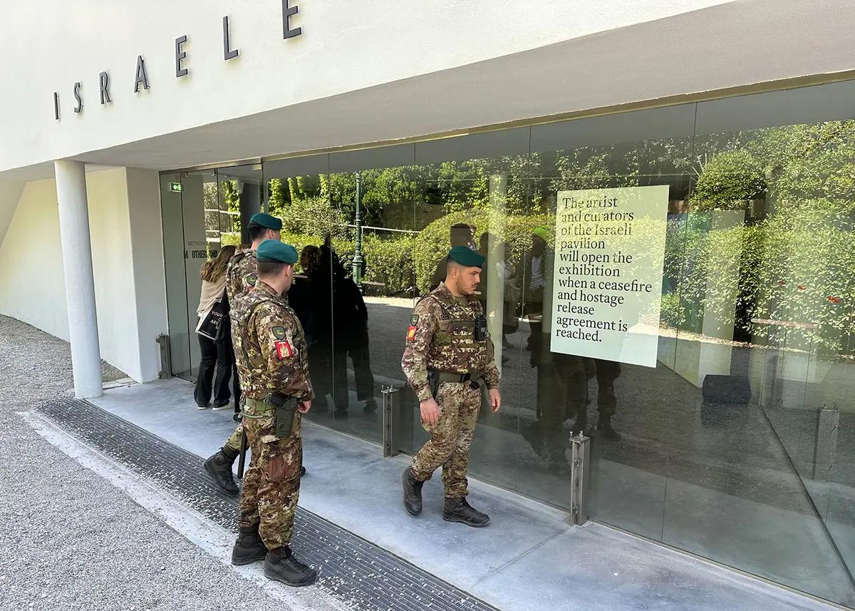 Vue du Pavillon israélien à la Biennale de Venise le 16 avril 2024. Photo : The Art Newspaper
