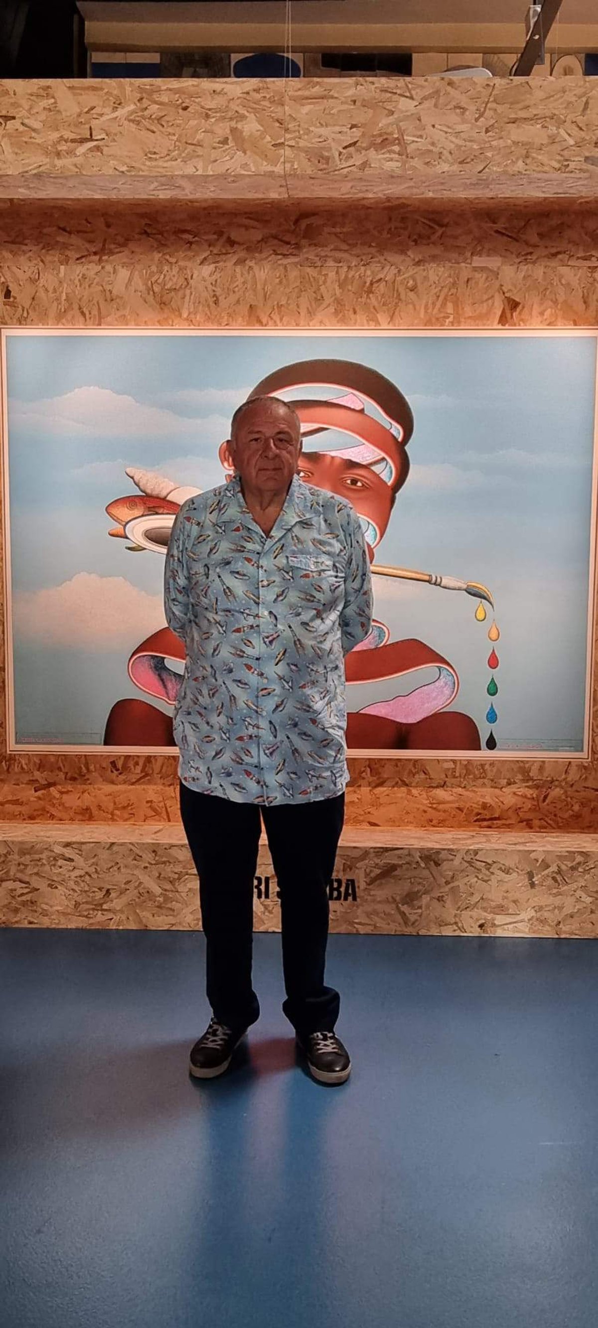 Jean Pigozzi inaugurant l’exposition temporaire «Bande-annonce» de sa collection, hier à Cannes. Photo: D.R.