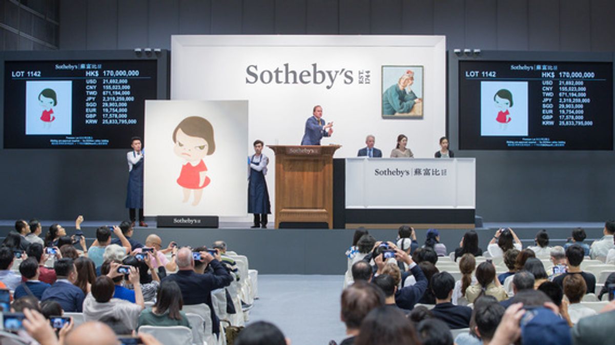 Vente du soir d'art contemporain chez Sotheby’s à Hongkong en octobre 2019. Courtesy Sotheby’s Hong Kong