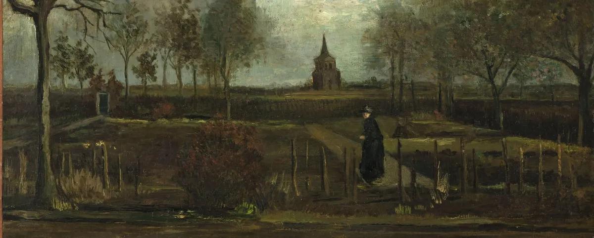 Vincent van Gogh, Le jardin du presbytère de Nuenen au printemps (1884). © Groninger Museum. Photo : Marten de Leeuw