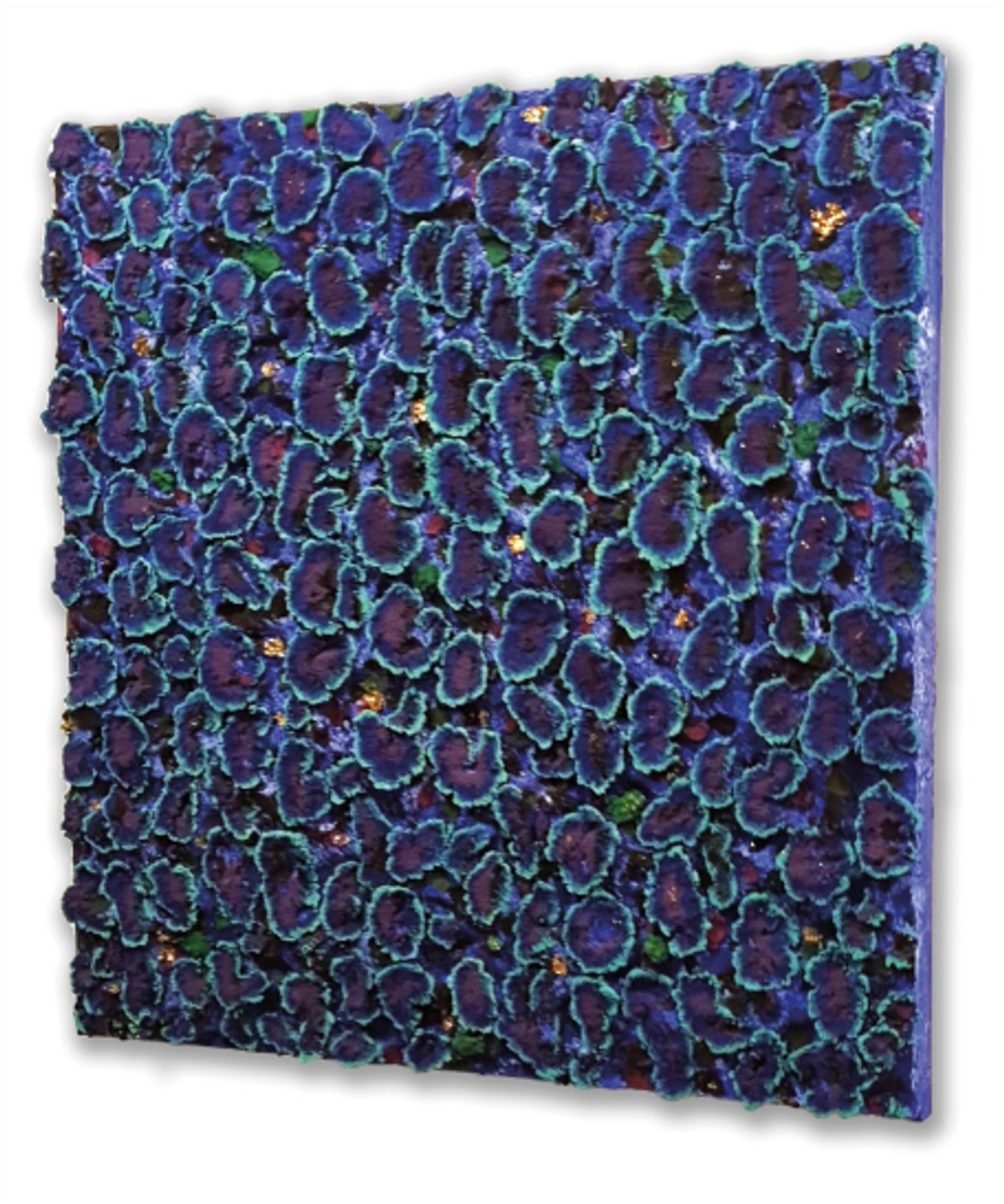 Nabil Nahas, Fractal Blue, 2019, techniques mixtes sur toile. Courtesy de l’artiste et Galerie Tanit.