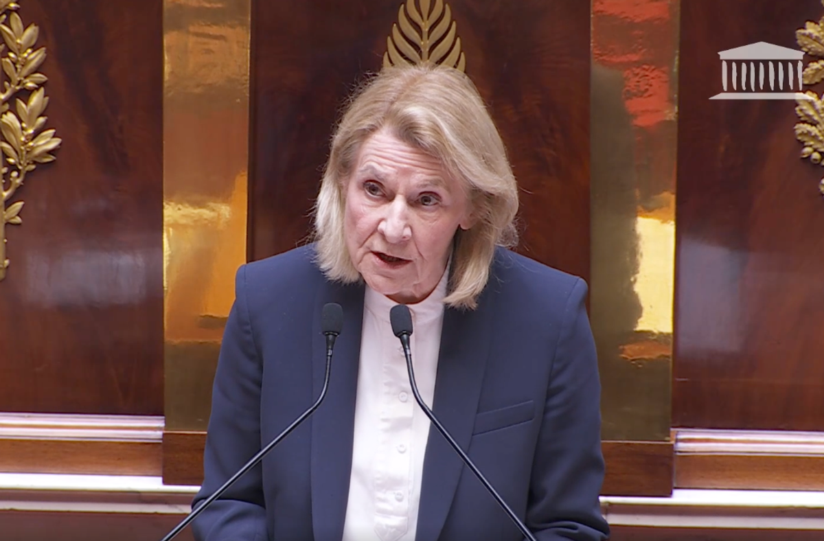 La ministre de la Culture, Catherine Pégard, à l'Assemblée nationale le 13 avril 2026, avant le vote de la loi-cadre. D.R.