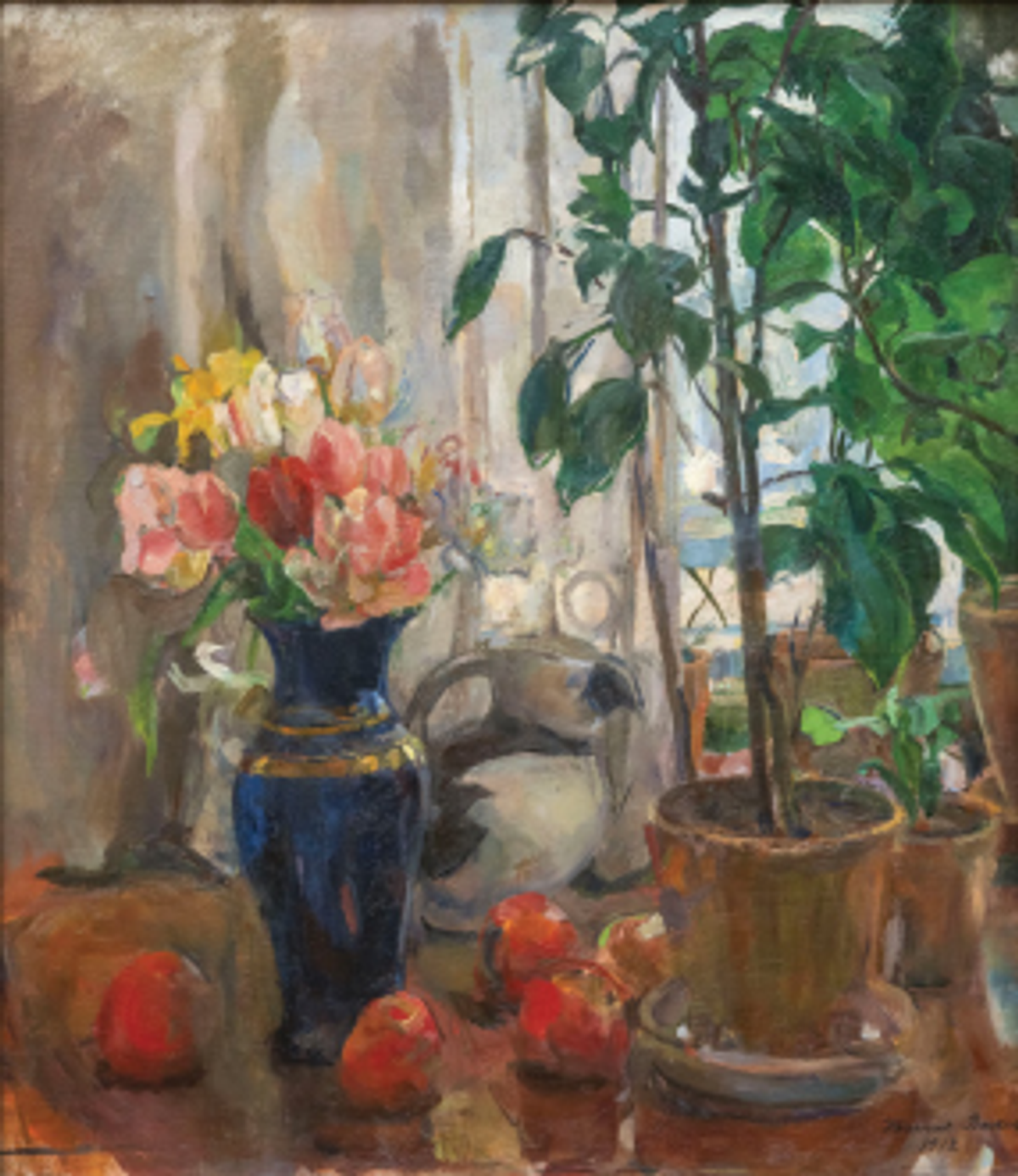 Harriet Backer, Oppstilling med alkemugge (Nature morte avec plante en pot), 1912, huile sur toile, Kode Bergen Art Museum. Courtesy du Kode. Photo Dag Fosse
