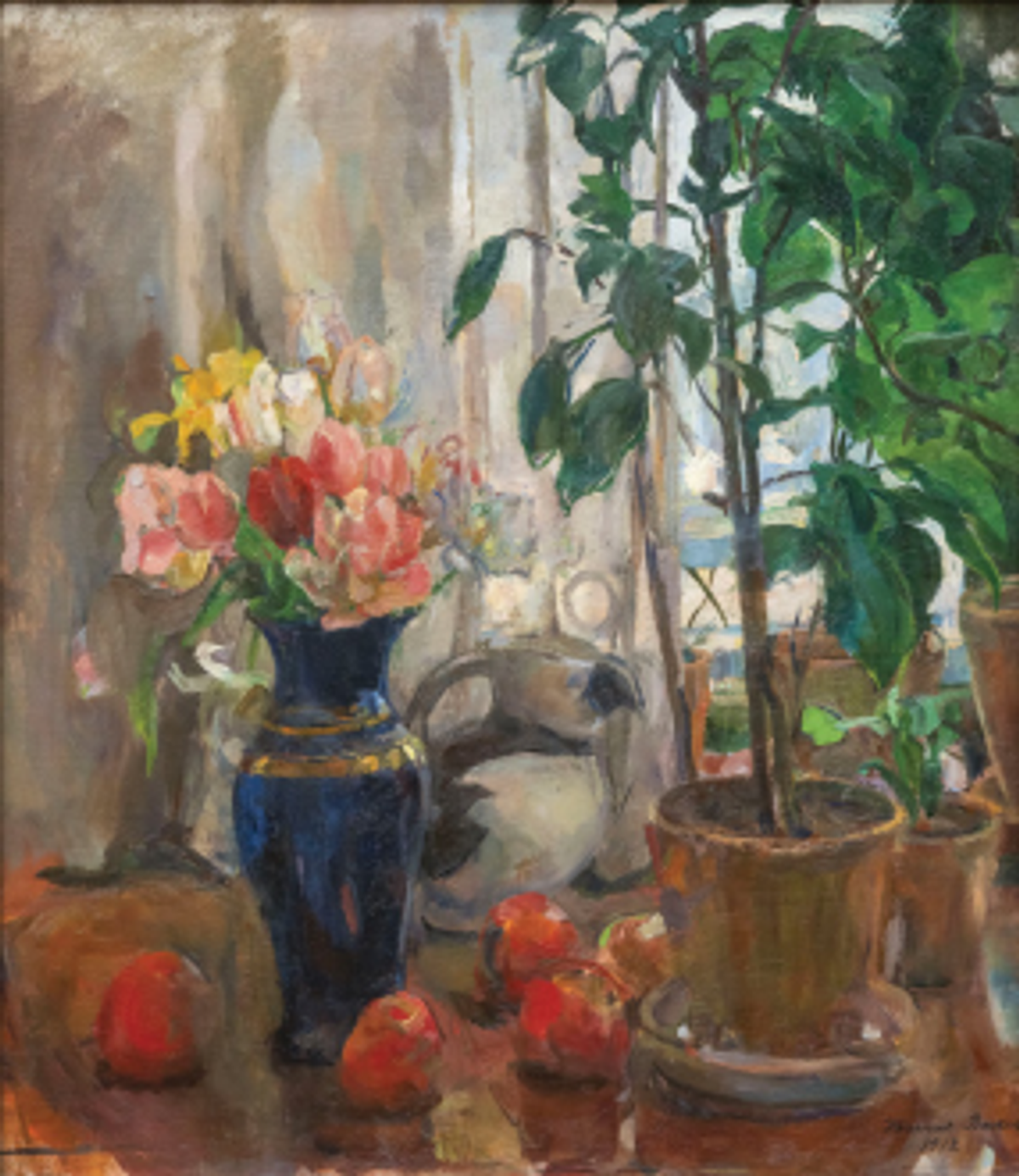 Harriet Backer, Oppstilling med alkemugge (Nature morte avec plante en pot), 1912, huile sur toile, Kode Bergen Art Museum. Courtesy du Kode. Photo Dag Fosse