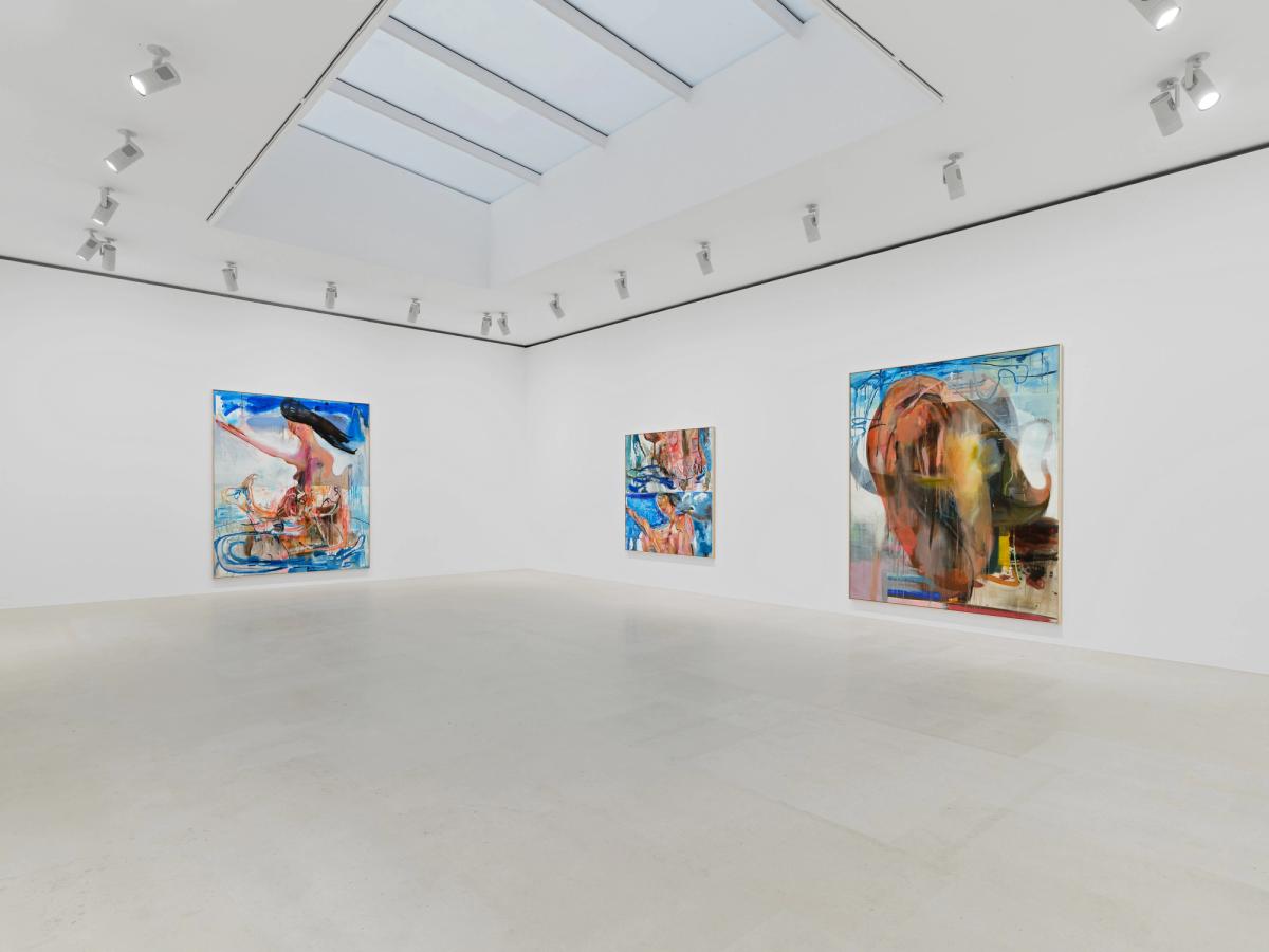 Vue de l’exposition « Albert Oehlen : Endless Summer » chez Gagosian, à Paris. © Albert Oehlen. Photo Thomas Lannes. Courtesy Gagosian