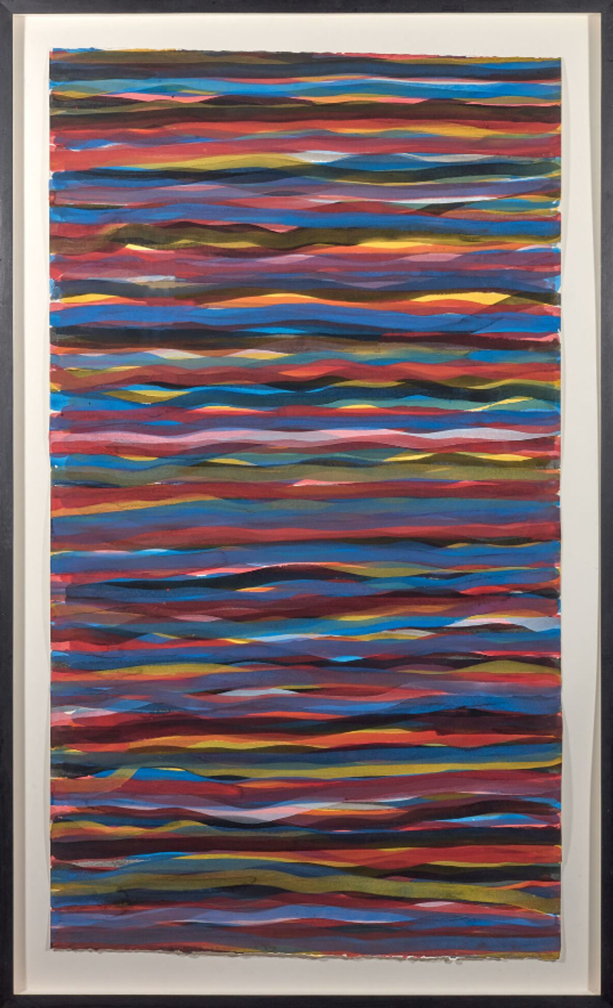 Sol Lewitt, Horizontal Brushstrokes, 1992, gouache, 1992, 153 x 87 cm. Courtesy Aponem