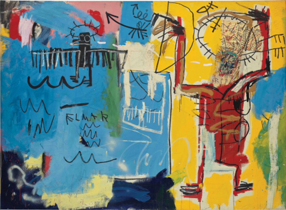 Jean-Michel Basquiat, Untitled (ELMAR), 1982, peinture sur toile, est. 40-60 millions de dollars (34,3-51,4 millions d’euros). © Phillips
