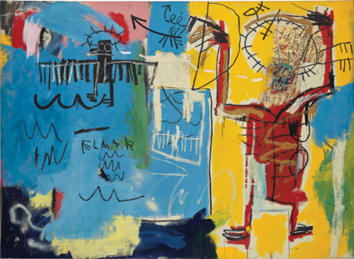 Jean-Michel Basquiat, Untitled (ELMAR), 1982, peinture sur toile, est. 40-60 millions de dollars (34,3-51,4 millions d’euros). © Phillips