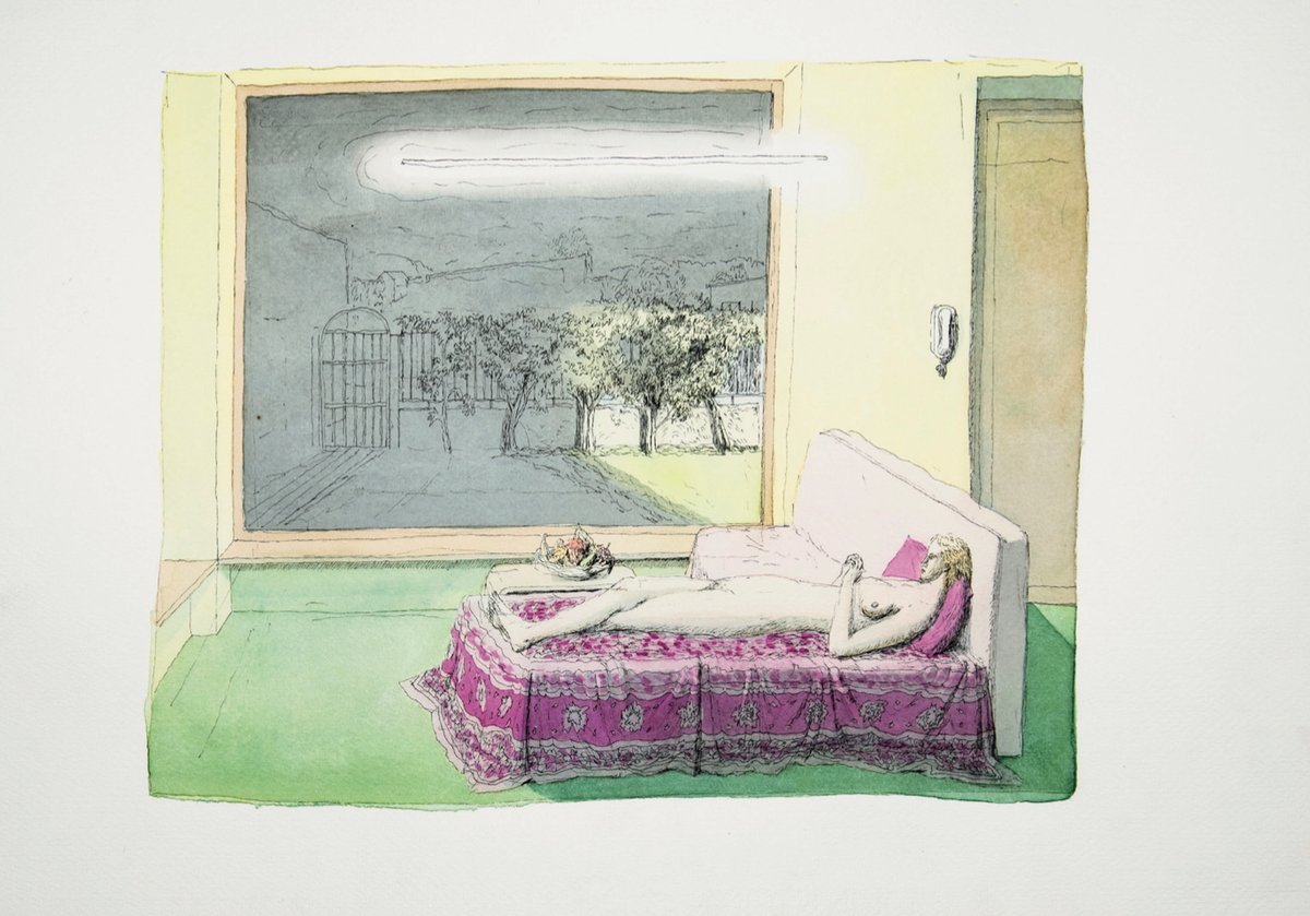 Ettore Tripodi, Notturni 34, 2018, encre et aquarelle sur papier, 35 x 50 cm. Artiste nommé au Prix de dessin 2025 de la Fondation d’art contemporain Daniel & Florence Guerlain. © Ettore Tripodi.