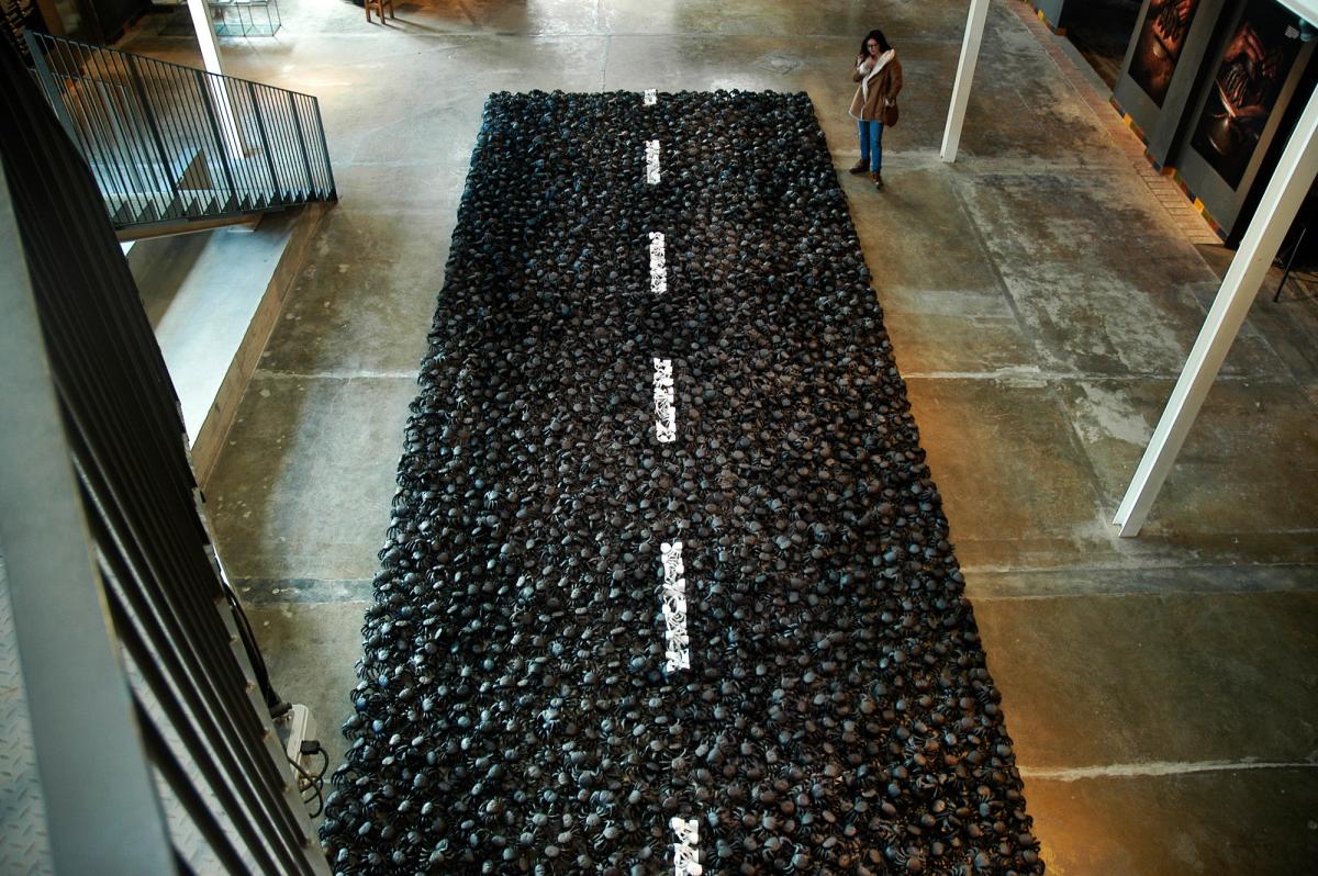 Javier Balmaseda, Ruta Migratoria, 2018, vue de l'installation. © Galerie Baudoin Lebon