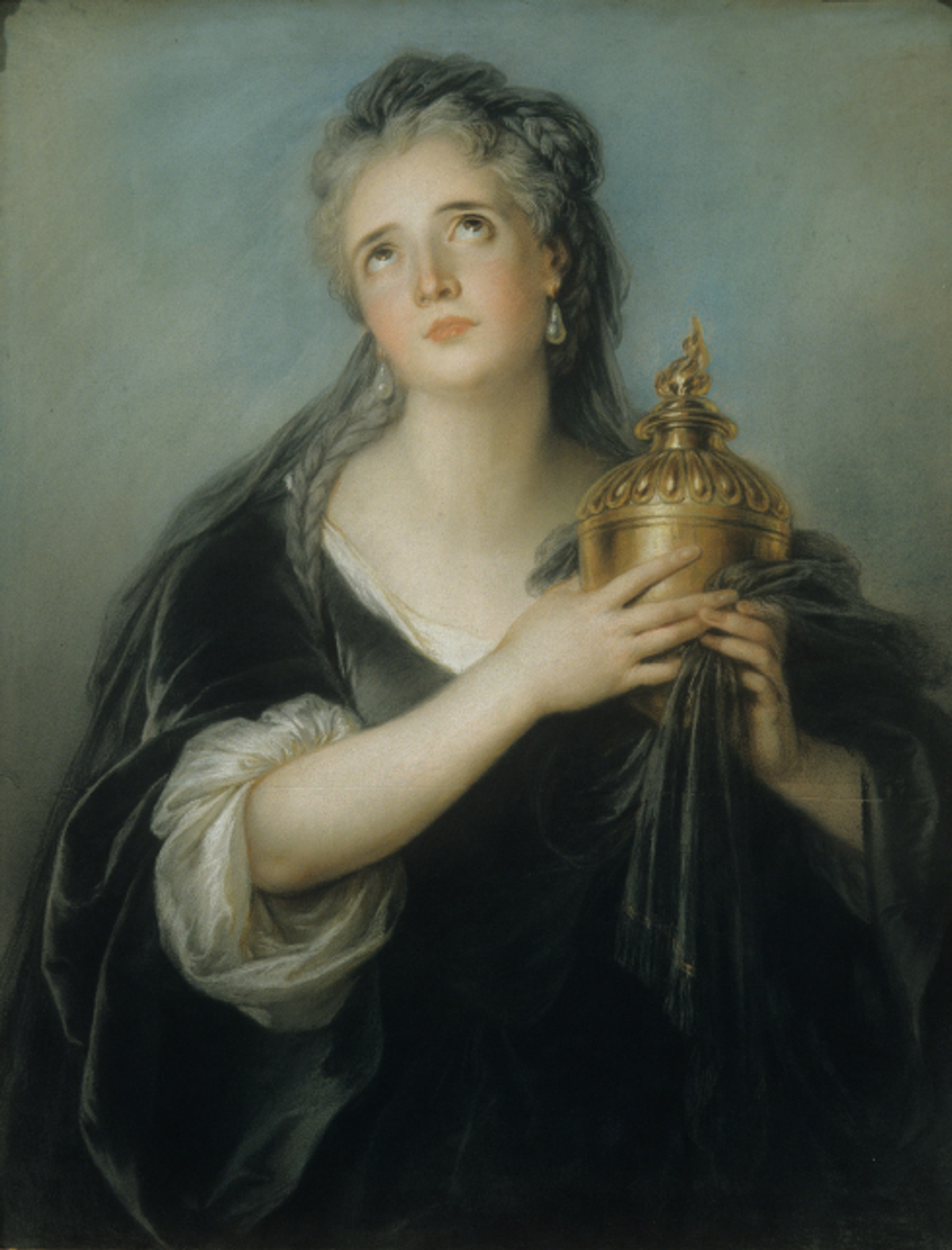 Charles Antoine Coypel, Portrait d’Adrienne Lecouvreur de la Comédie-Française, dans le rôle de Cornélie, 1723, pastel, Comédie-Française, Paris.
© Collection Comédie-Française. Photo Patrick Lorette