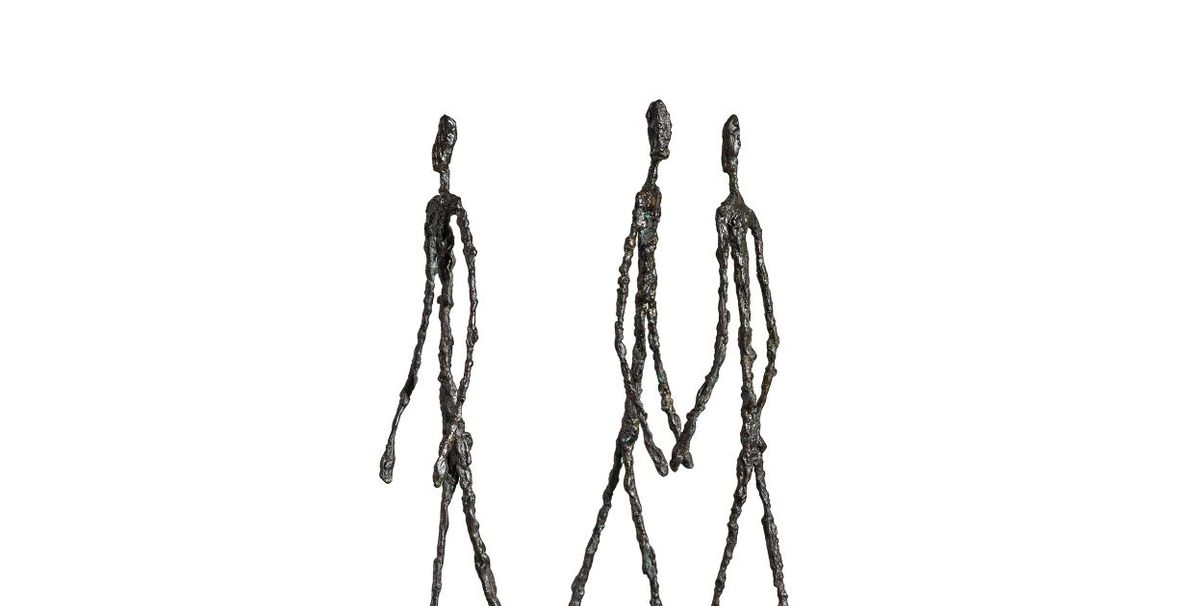 Alberto Giacometti (1901-1980), Trois hommes qui marchent (Grand plateau), 1950, bronze, 72 cm. © Christie’s