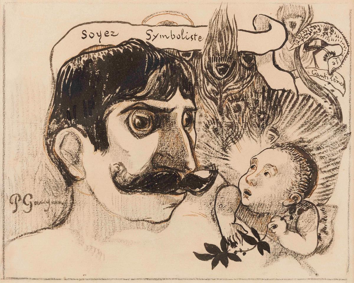 Paul Gauguin, « Soyez symboliste », portrait de Jean Moréas, 1890. Estimé 150 000 à 200 000 euros. Courtesy Ader Nordmann & Dominique