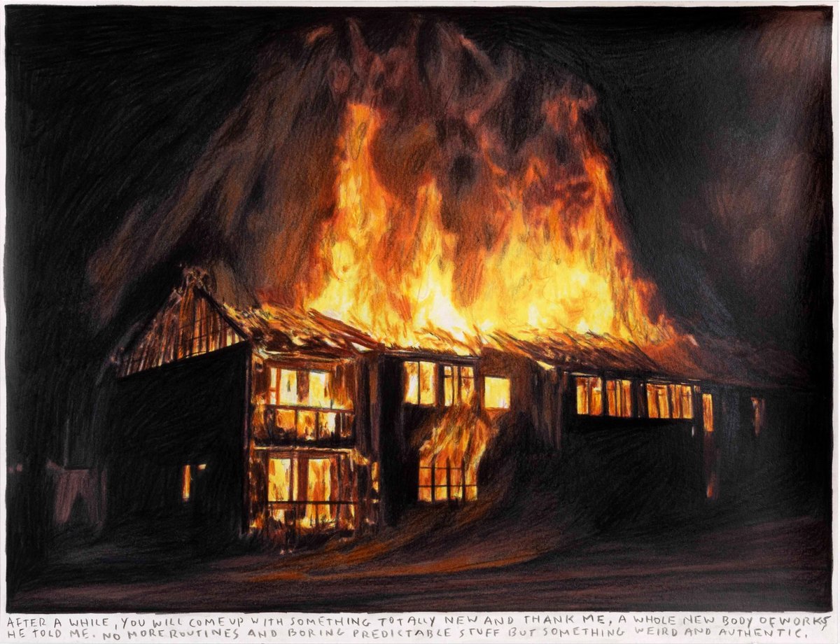 Rinus Van de Velde, After a while..., 2020, crayons de couleur sur papier. Courtesy de l’artiste et Tim Van Laere Gallery