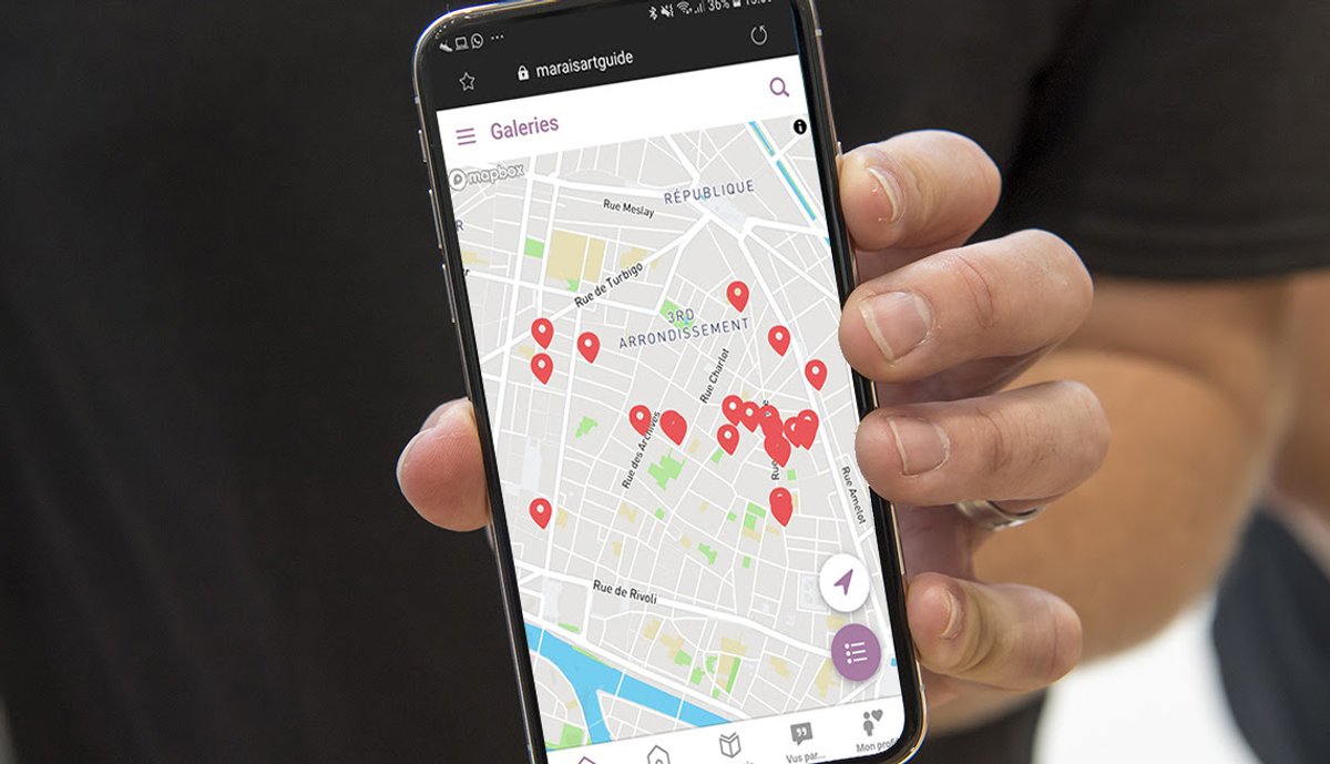 L'application marais.guide. Courtesy de la galerie RX