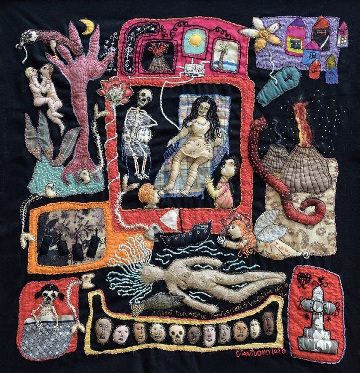 Barbara d’Antuono, Il est toujours temps..., 2020, tableau textile. © Barbara d’Antuono. Courtesy de la galerie Claire Corcia
