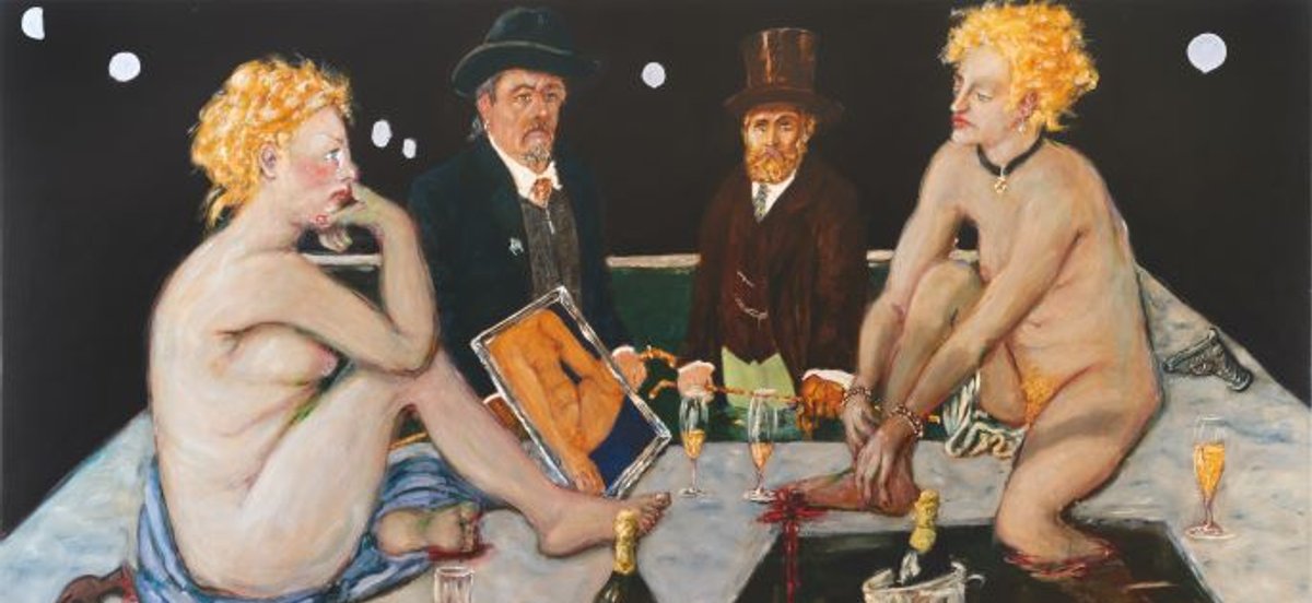 Jan Van Imschoot, L’Échange des bêtises, 2021, huile sur toile.
© Jan Van Imschoot. Courtesy de la galerie Templon, Paris, Bruxelles et New York