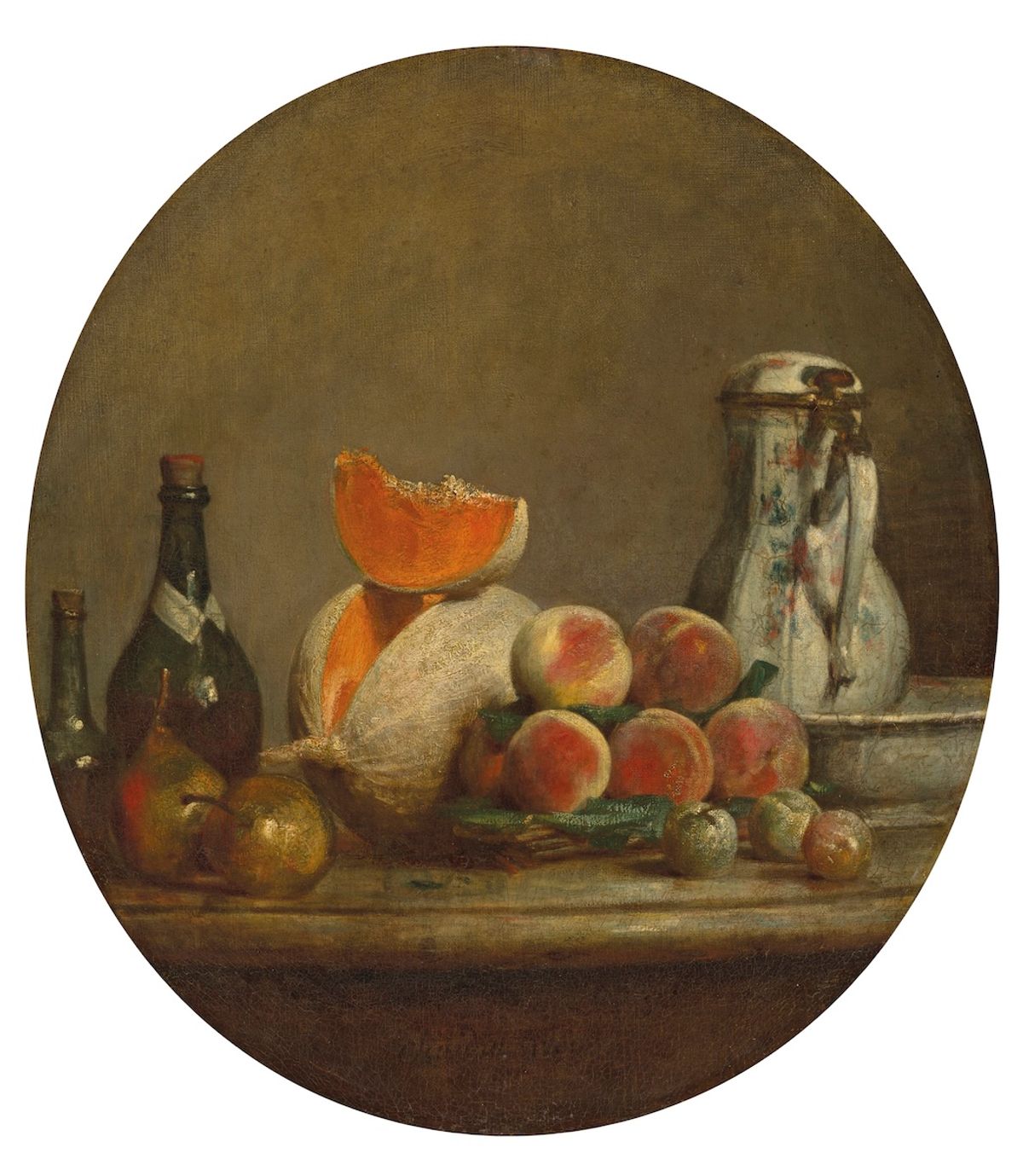 Jean Siméon Chardin, Le melon entamé, 1760. Courtesy Christie's