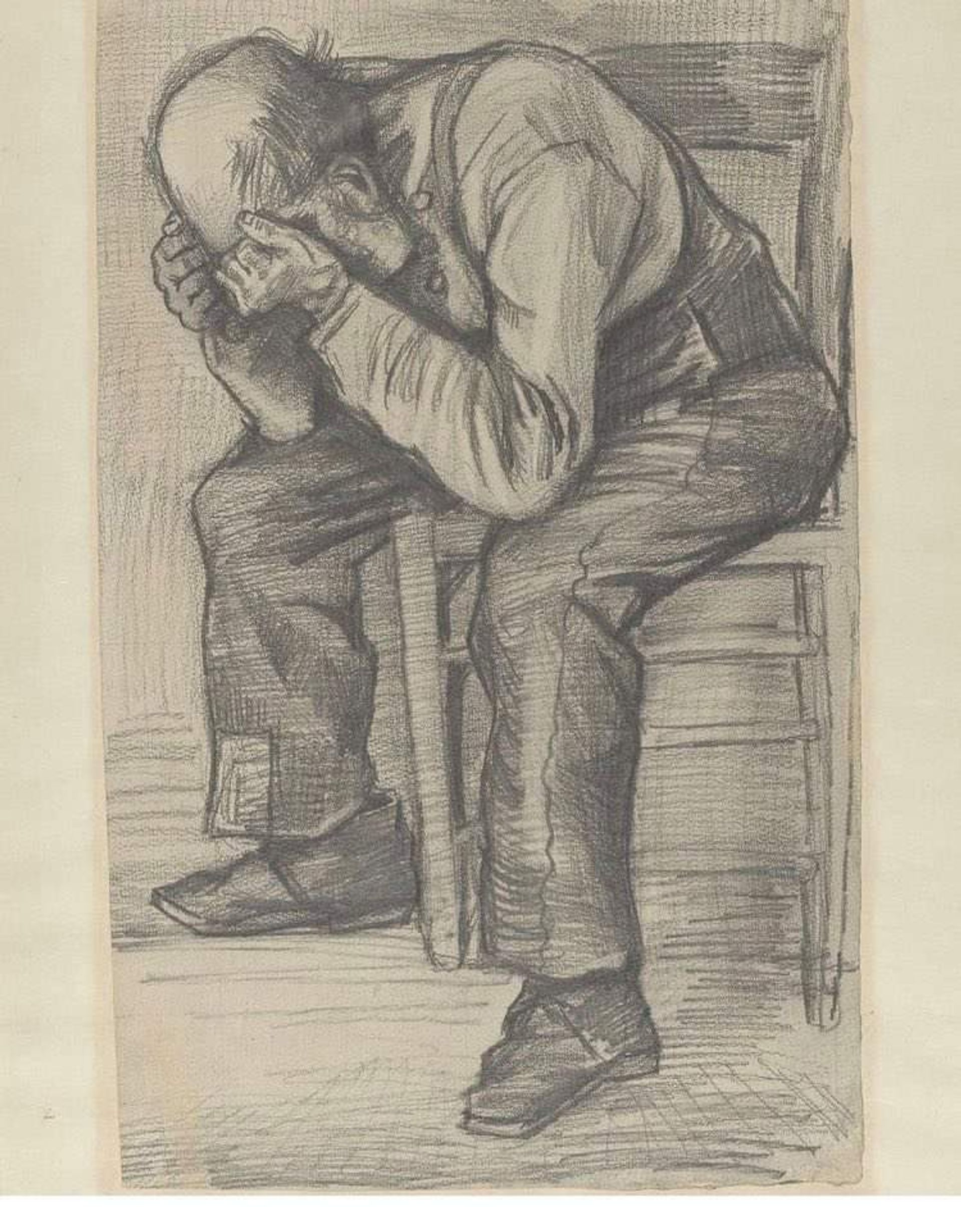 Vincent Van Gogh, Paysan usé, dessin au crayon sur papier d’aquarelle, novembre 1882. Courtesy Van Gogh Museum d’Amsterdam