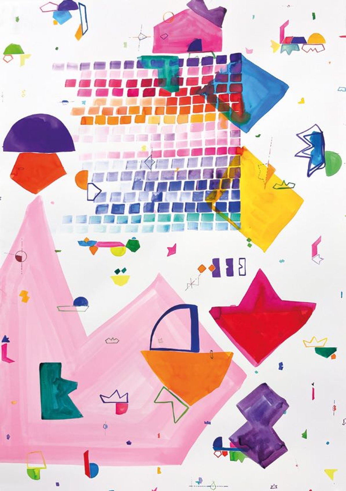 Sara Ouhaddou, Étude 2, 2024, encre sur papier. © Courtesy de l’artiste et de la galerie Polaris