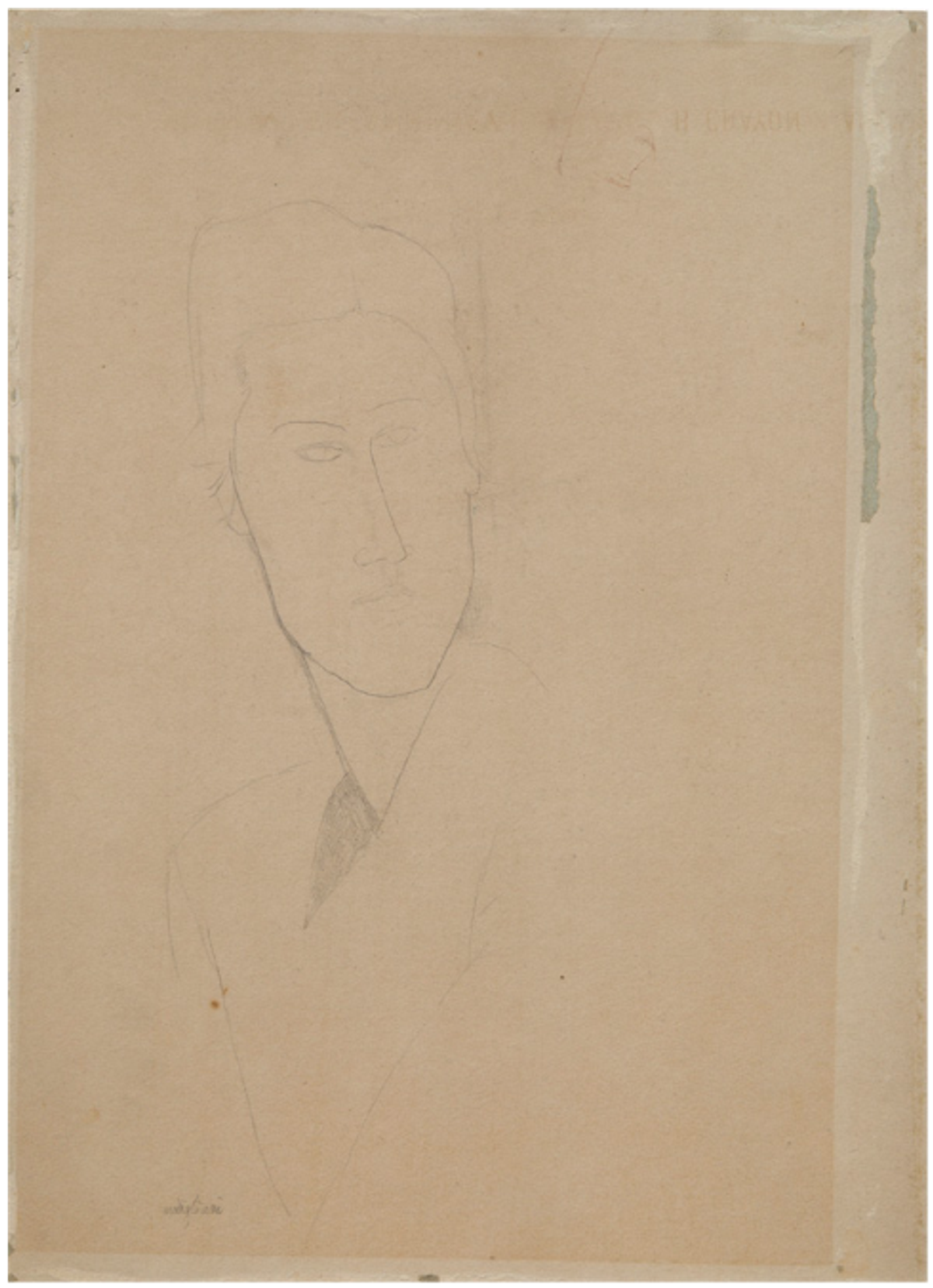 Amedeo Modigliani, Portrait d’Anna Zborowska, vers 1918-1919, mine de plomb sur papier marouflé sur carton, est. 20000 - 30000 euros. © Aguttes
