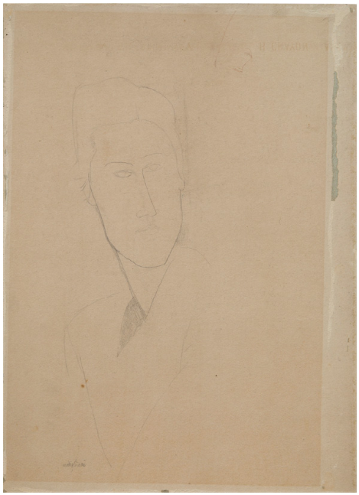 Amedeo Modigliani, Portrait d’Anna Zborowska, vers 1918-1919, mine de plomb sur papier marouflé sur carton, est. 20000 - 30000 euros. © Aguttes